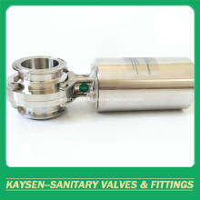 Hygienic Pneumatic Butterfly Valves Clamped 3A/SMS/ISO/IDF